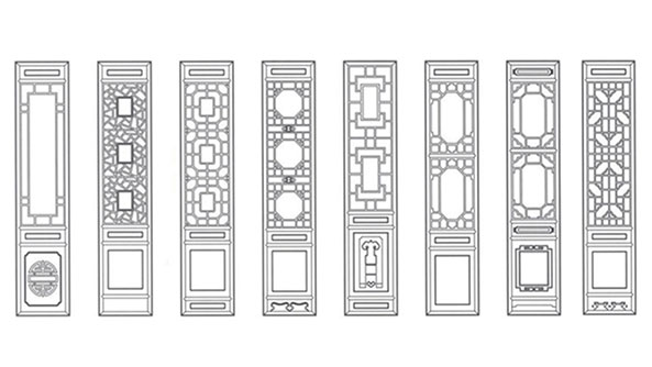平坝喜迎门中式花格CAD设计图样式大全
