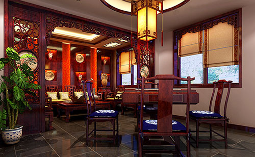 平坝古典中式风格茶楼包间设计装修效果图